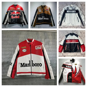Marlboro Aime Leon Dore Leather Zipper Baseball Jersey-5517  